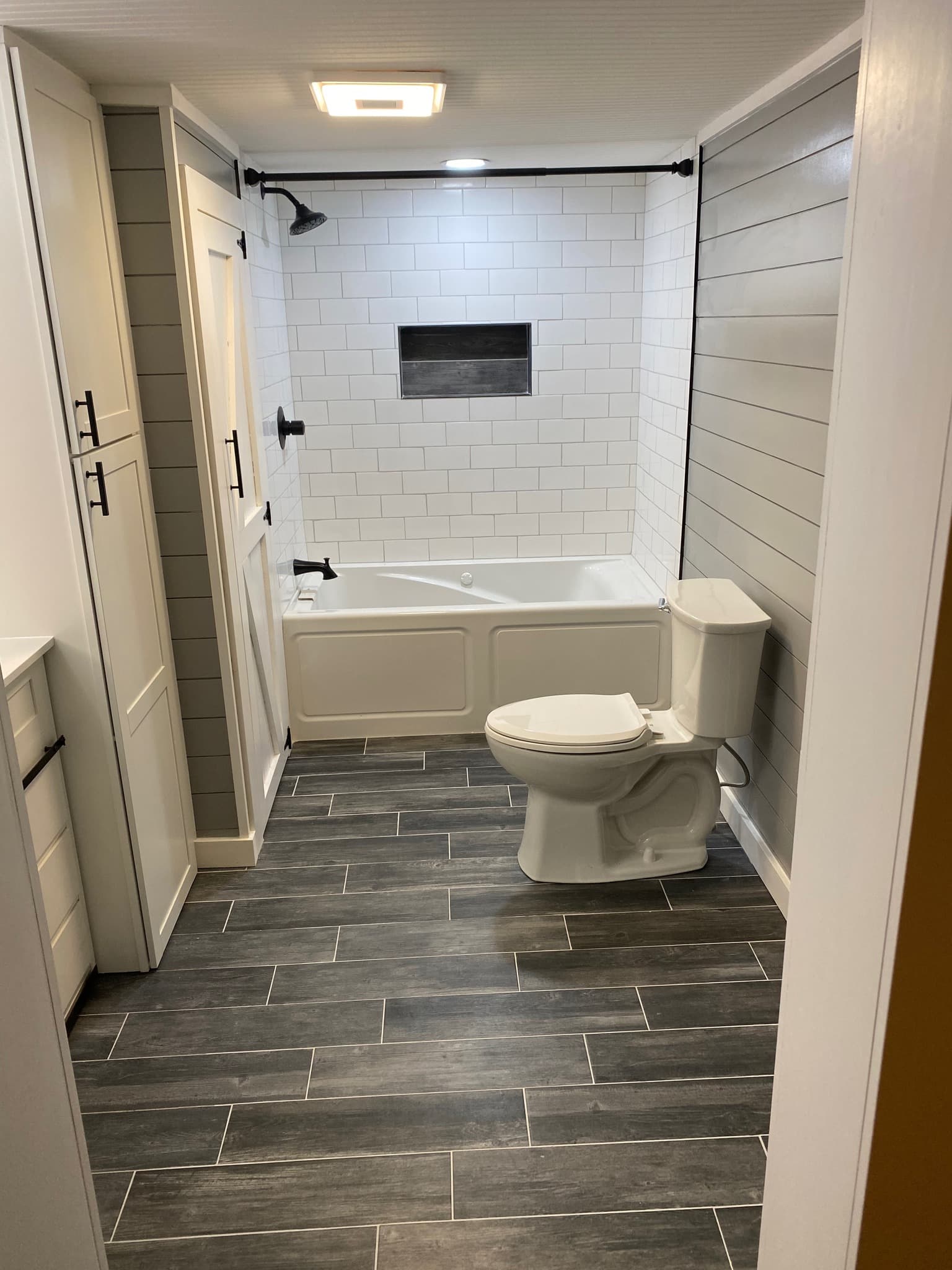 Subway Tile Tub with Shiplap