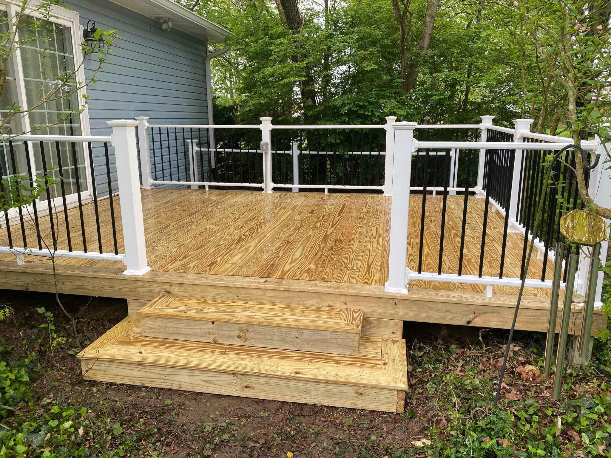 Pressure-Treated Deck with Steps