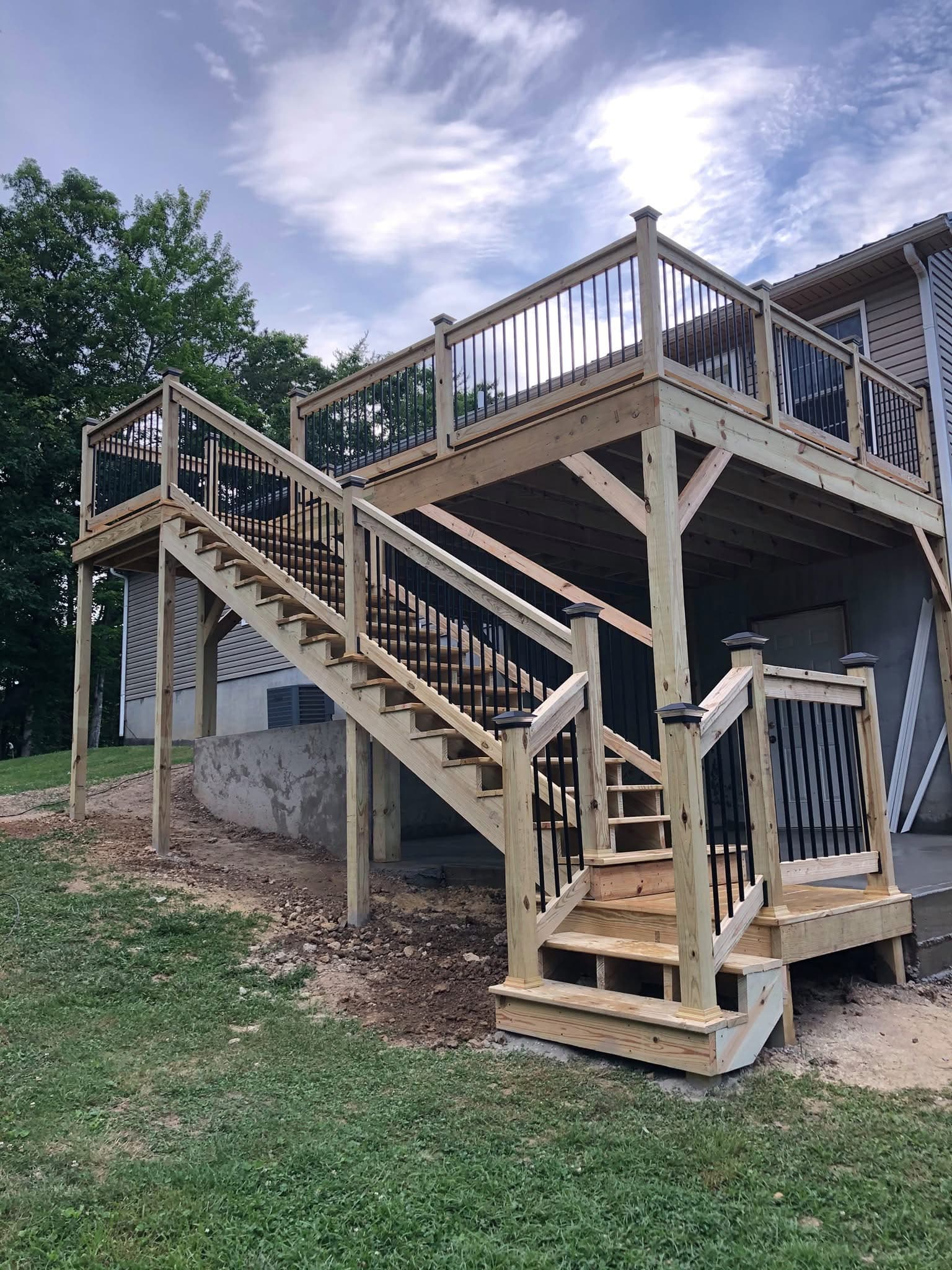 Elevated Deck with Switchback Stairs