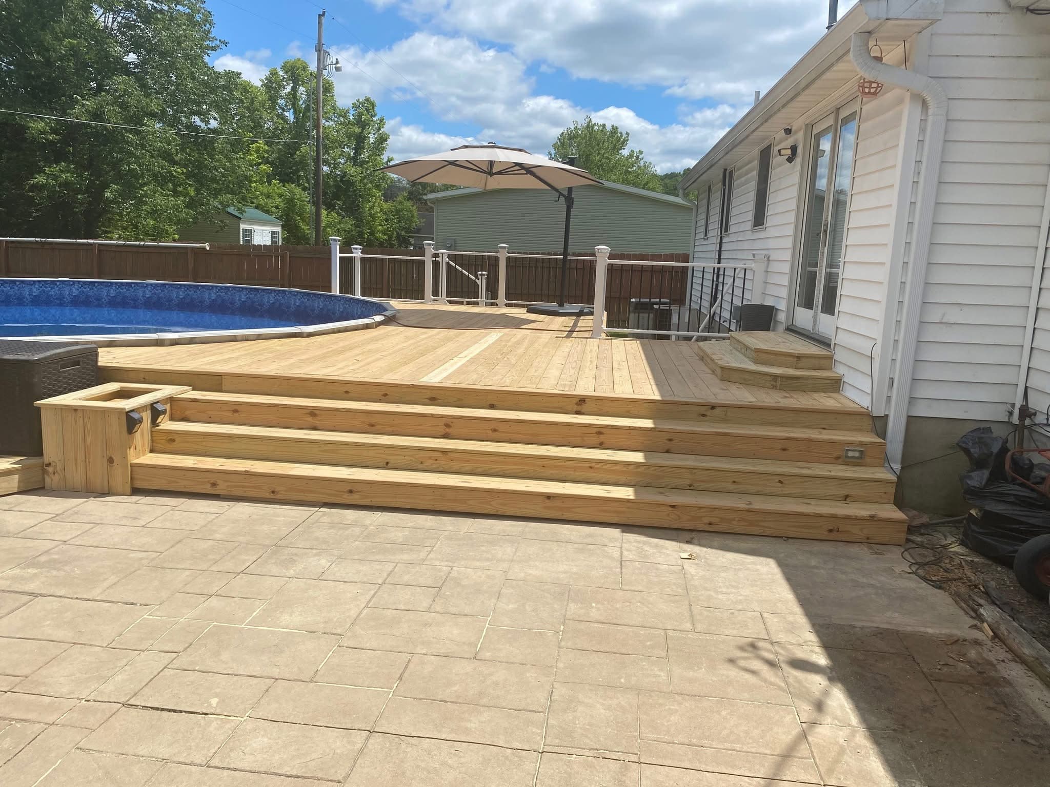 Pool Deck with Patio Steps