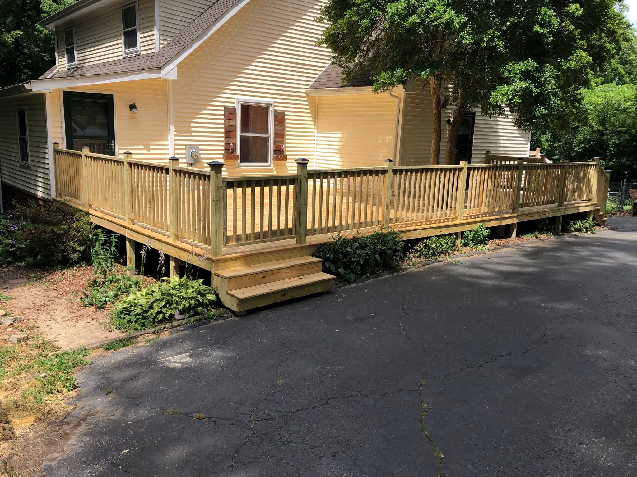 Wraparound Porch with Railings