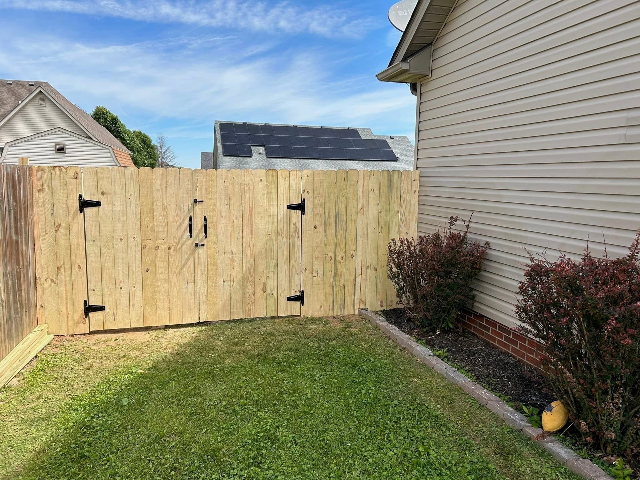 Wood Fence Double Gate